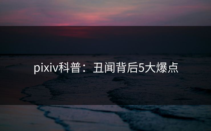 pixiv科普:丑闻背后5大爆点