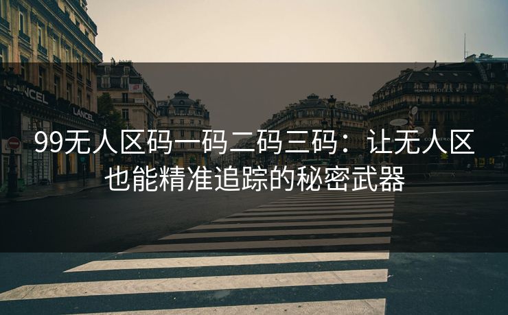 99无人区码一码二码三码：让无人区也能精准追踪的秘密武器